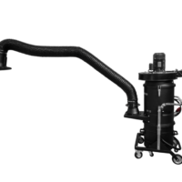 Depureco DF 22 mobile dust collector connected to a long flexible source-capture extraction arm.