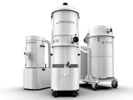 Industrial processing and packaging vacuums for collecting trim, scraps, dust, powders and production debris.