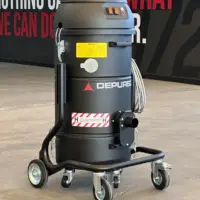 Front view of a Depureco XM20 JC industrial dust vacuum with JetClean system and H-class filtration label.