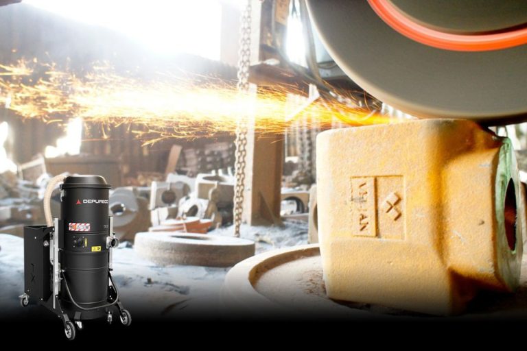 Industrial vacuum for collection and disposal of metal shavings in a foundry