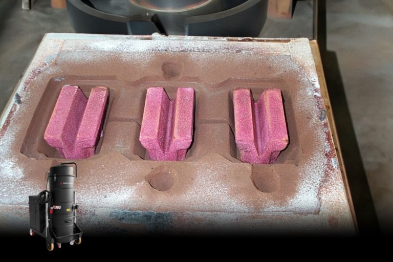 Industrial vacuum for core processing area cleanup in a foundry