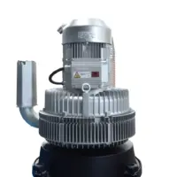 Close-up of the three-phase side-channel blower used on the RAM OIL 500 T industrial sump vacuum.