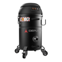 Depureco M PRO compact mobile industrial vacuum with dual motors, M-class filtration, and wheeled collection tank.