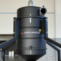 Depureco big bag discharge hopper inlet and collection chamber with explosion-protection marking