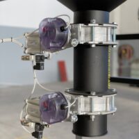Dual pneumatic butterfly valves beneath Depureco big bag discharge hopper