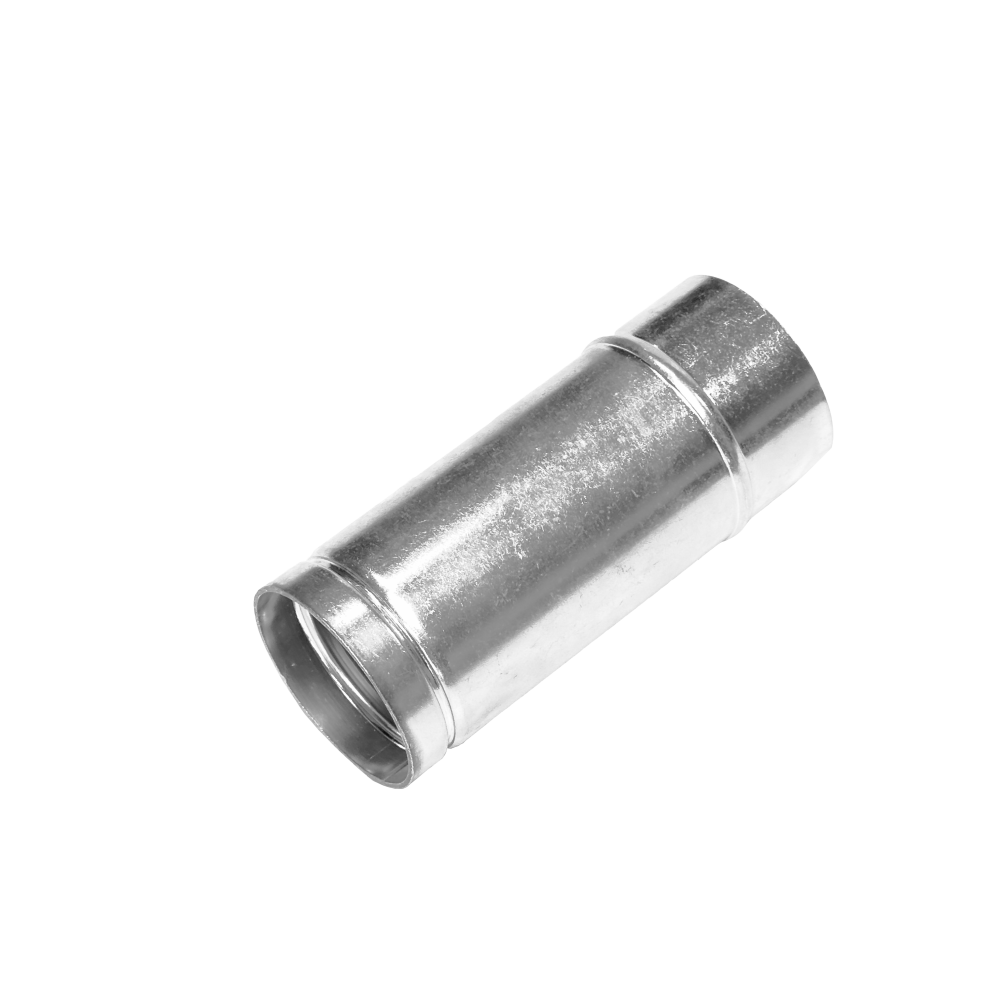 Metal Connection for Accessories — Coupler Sleeve | Depureco Metal accessory coupler sleeve with straight bore for joining vacuum hoses, wands, and tools.