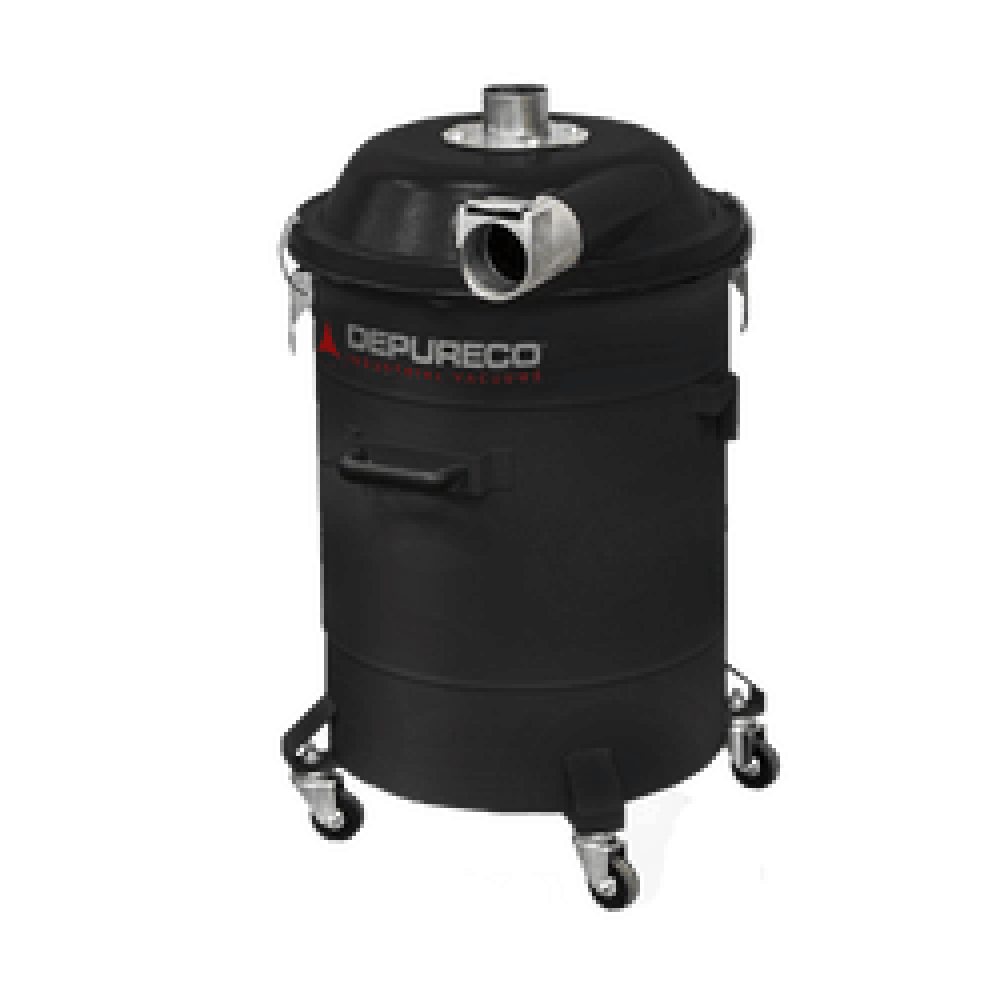 P10926 • P10927 • P09421 Wet & Dry Pre-Separator | Depureco wet & dry pre-separator (models P10926 / P10927 / P09421) on wheeled drum with lid and elbow inlet.